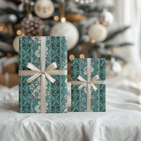 Hawaii Vintage Green Hibiscus Tapa Pattern Wrapping Paper - Polynesian Pride