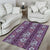 Hawaii Vintage Violet Hibiscus Tapa Pattern Area Rug