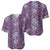 Hawaii Vintage Violet Hibiscus Tapa Pattern Baseball Jersey