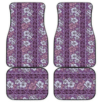 Hawaii Vintage Violet Hibiscus Tapa Pattern Car Mats