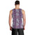 Hawaii Vintage Violet Hibiscus Tapa Pattern Men Tank Top