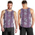 Hawaii Vintage Violet Hibiscus Tapa Pattern Men Tank Top