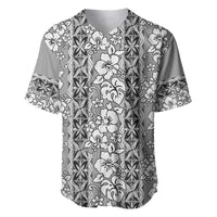 Hawaii Vintage Gray Hibiscus Tapa Pattern Baseball Jersey LT05 Gray - Polynesian Pride