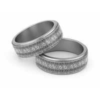Hawaii Vintage Gray Hibiscus Tapa Pattern Classic Ring LT05 Sliver Gray - Polynesian Pride
