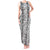 Hawaii Vintage Gray Hibiscus Tapa Pattern Tank Maxi Dress