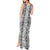 Hawaii Vintage Gray Hibiscus Tapa Pattern Tank Maxi Dress