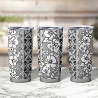 Hawaii Vintage Gray Hibiscus Tapa Pattern Tumbler Cup