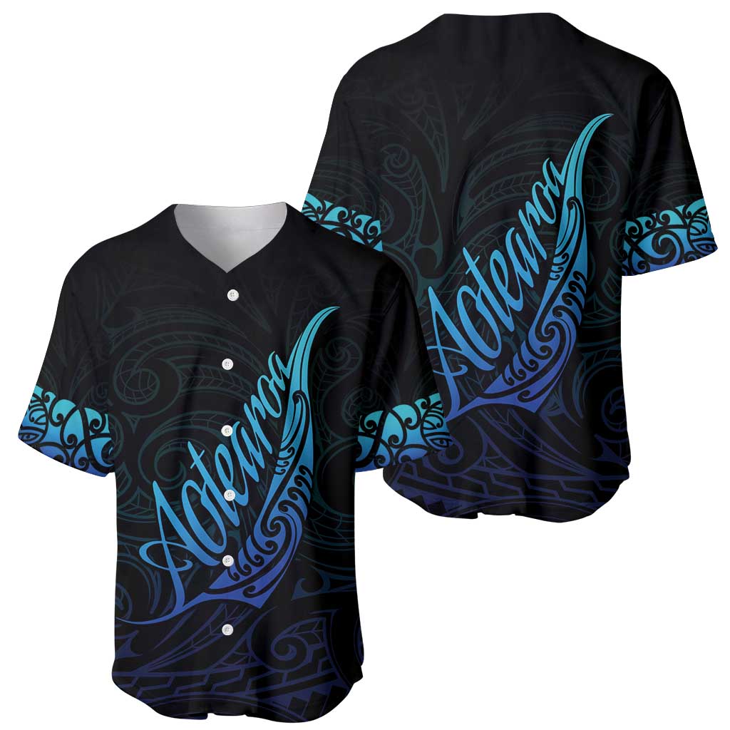 Aotearoa New Zealand Baseball Jersey Koru Fern Blue Gradient LT05 - Polynesian Pride