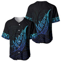 Aotearoa New Zealand Baseball Jersey Koru Fern Blue Gradient LT05 - Polynesian Pride
