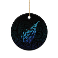 Aotearoa New Zealand Ceramic Ornament Koru Fern Blue Gradient LT05 - Polynesian Pride