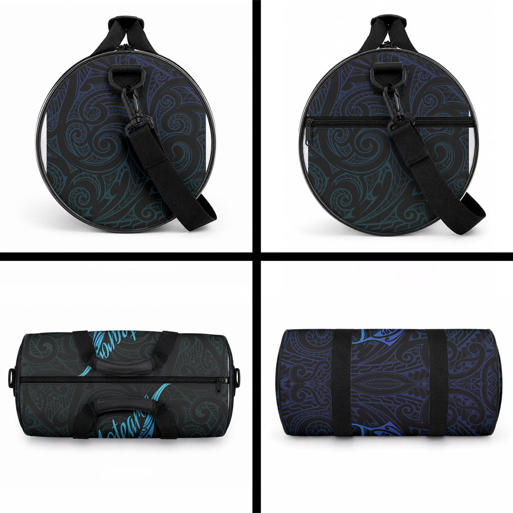 Aotearoa New Zealand Duffle Bag Koru Fern Blue Gradient