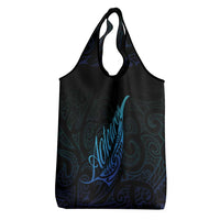 Aotearoa New Zealand Grocery Bag Koru Fern Blue Gradient