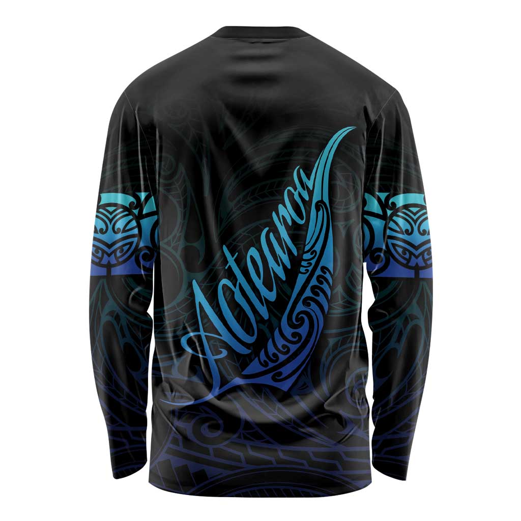 Aotearoa New Zealand Long Sleeve Shirt Koru Fern Blue Gradient