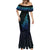 Aotearoa New Zealand Mermaid Dress Koru Fern Blue Gradient