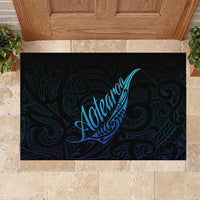Aotearoa New Zealand Rubber Doormat Koru Fern Blue Gradient