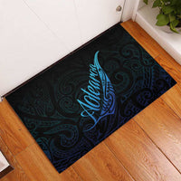 Aotearoa New Zealand Rubber Doormat Koru Fern Blue Gradient