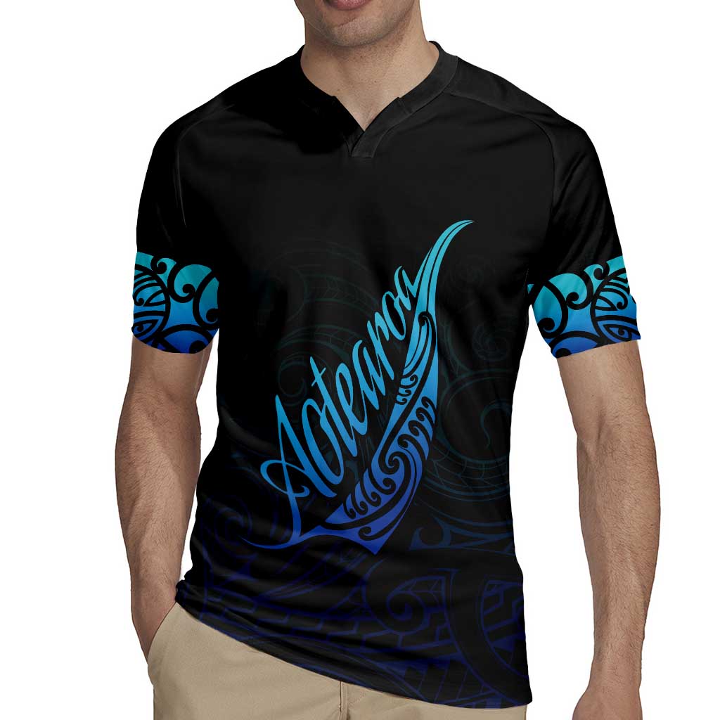 Aotearoa New Zealand Rugby Jersey Koru Fern Blue Gradient