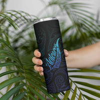 Aotearoa New Zealand Skinny Tumbler Koru Fern Blue Gradient LT05 - Polynesian Pride