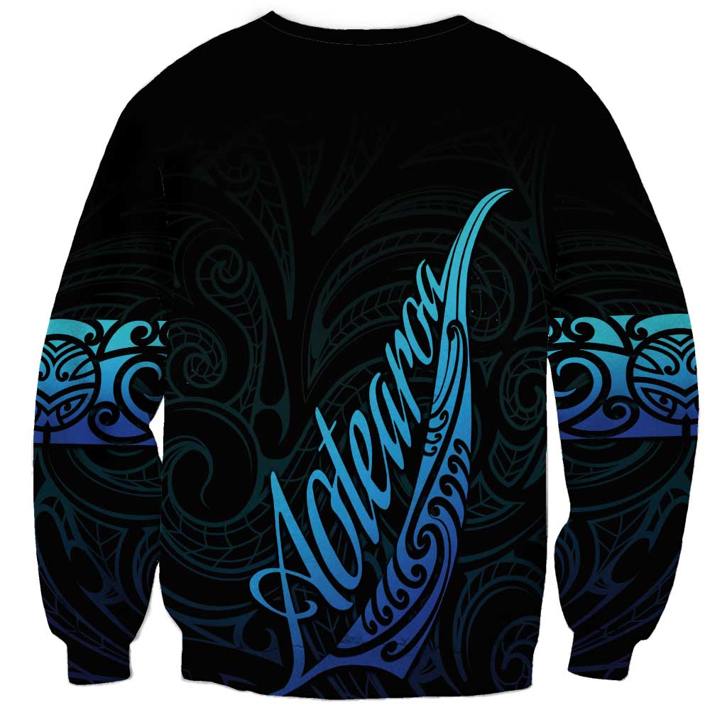 Aotearoa New Zealand Sweatshirt Koru Fern Blue Gradient