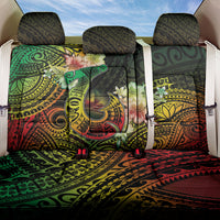 Hawaii Discoverers Day Back Car Seat Cover Polynesian Fish Hook With Hibiscus Reggae