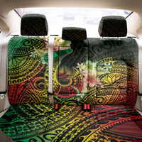Hawaii Discoverers Day Back Car Seat Cover Polynesian Fish Hook With Hibiscus Reggae