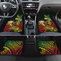 Hawaii Discoverers Day Car Mats Polynesian Fish Hook With Hibiscus Reggae