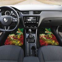 Hawaii Discoverers Day Car Mats Polynesian Fish Hook With Hibiscus Reggae