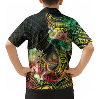 Hawaii Discoverers Day Hawaiian Shirt Polynesian Fish Hook With Hibiscus Reggae