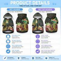 Hawaii Discoverers Day Pet Hoodie Polynesian Fish Hook With Hibiscus Reggae