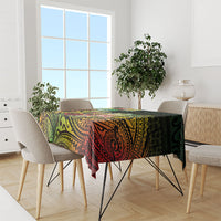 Hawaii Discoverers Day Tablecloth Polynesian Fish Hook With Hibiscus Reggae