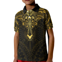 Personalized Polynesia Kid Polo Shirt With Christian Cross LT05 Kid Gold - Polynesian Pride