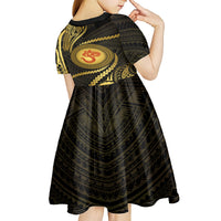 Polynesia Kid Short Sleeve Dress With Hindu Om Symbol LT05 - Polynesian Pride