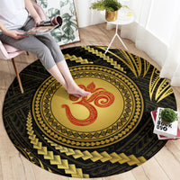 Polynesia Round Carpet With Hindu Om Symbol LT05 - Polynesian Pride