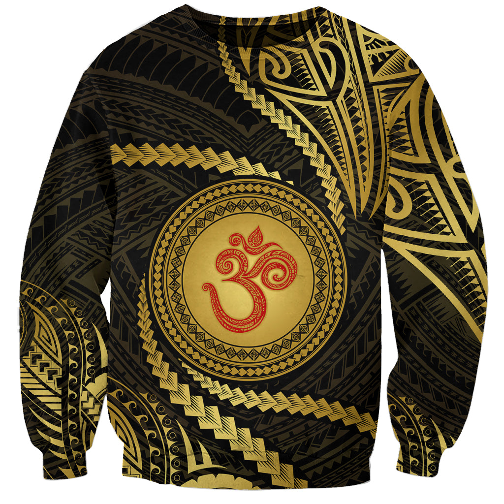 Polynesia Sweatshirt With Hindu Om Symbol LT05 Unisex Gold - Polynesian Pride