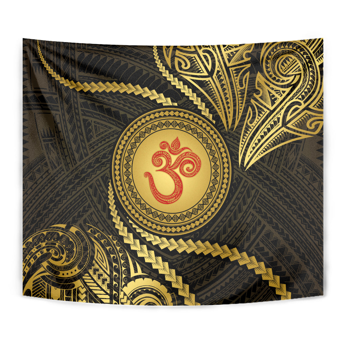 Polynesia Tapestry With Hindu Om Symbol LT05 - Polynesian Pride
