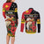 Papua New Guinea Christmas Couples Matching Long Sleeve Bodycon Dress and Long Sleeve Button Shirt Bird Of Paradise Hamamas Krismas