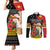 Papua New Guinea Christmas Couples Matching Mermaid Dress and Long Sleeve Button Shirt Bird Of Paradise Hamamas Krismas