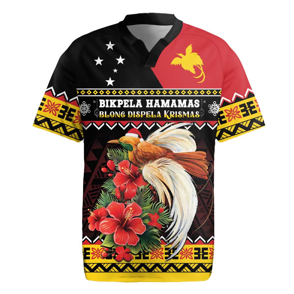 Papua New Guinea Christmas Rugby Jersey Bird Of Paradise Hamamas Krismas