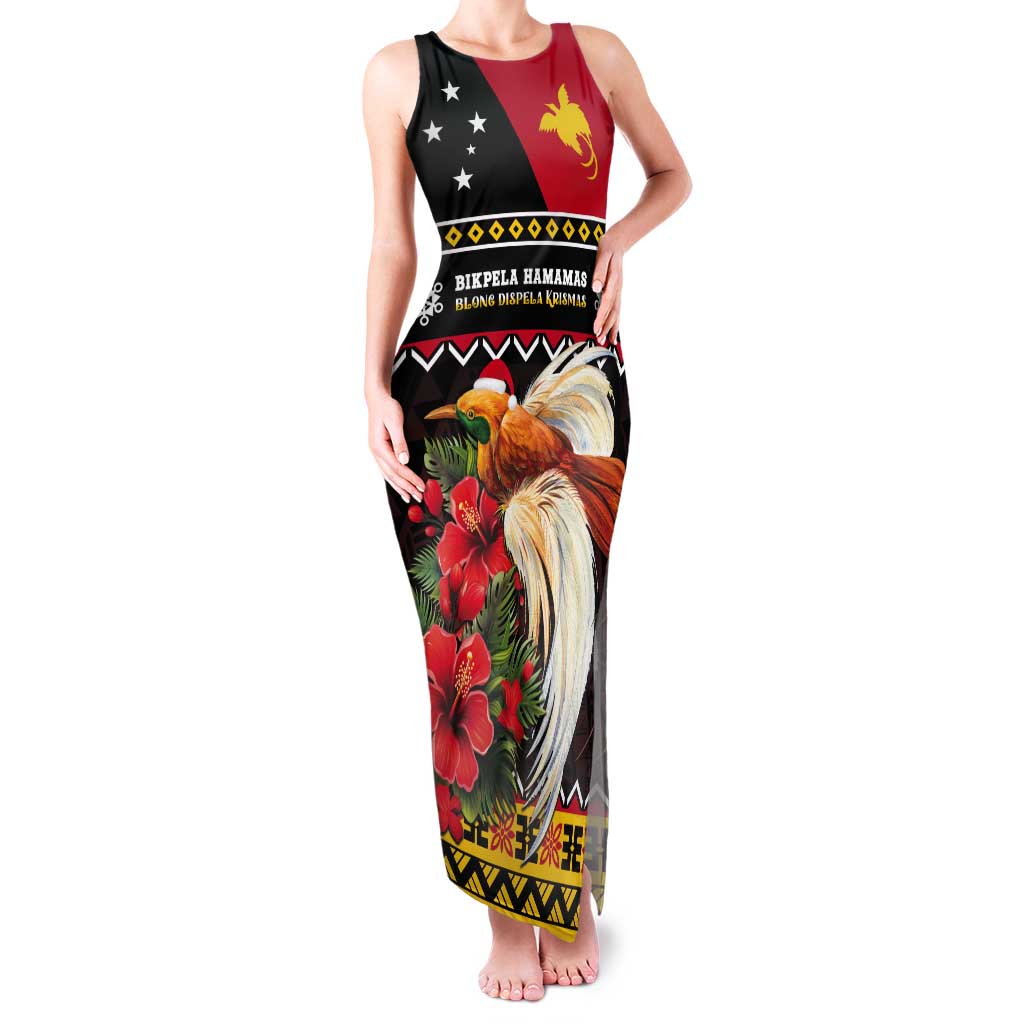 Papua New Guinea Christmas Tank Maxi Dress Bird Of Paradise Hamamas Krismas