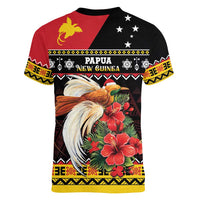 Papua New Guinea Christmas Women V-Neck T-Shirt Bird Of Paradise Hamamas Krismas