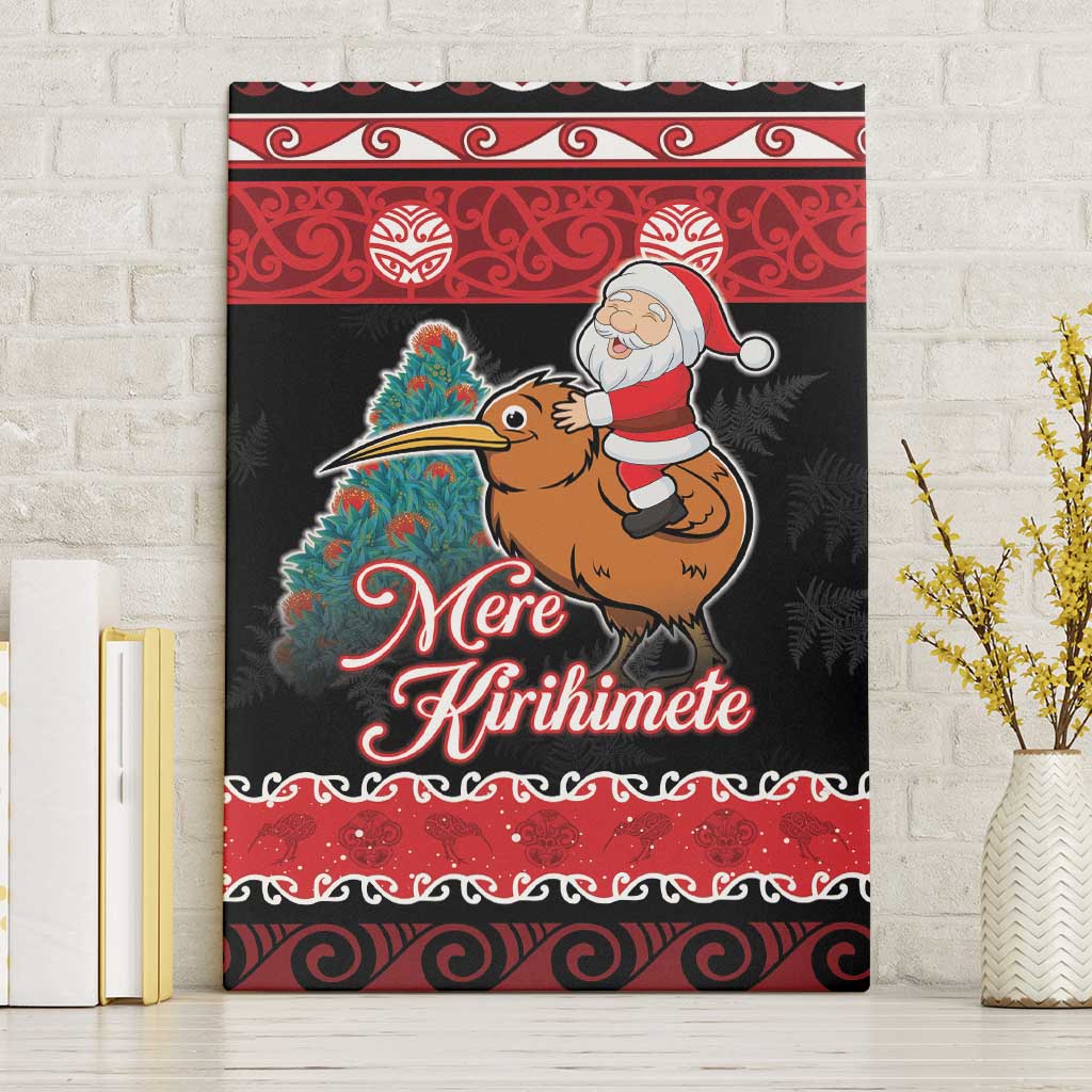 New Zealand Christmas Canvas Wall Art Funny Santa Riding Kiwi Meri Kirihimete