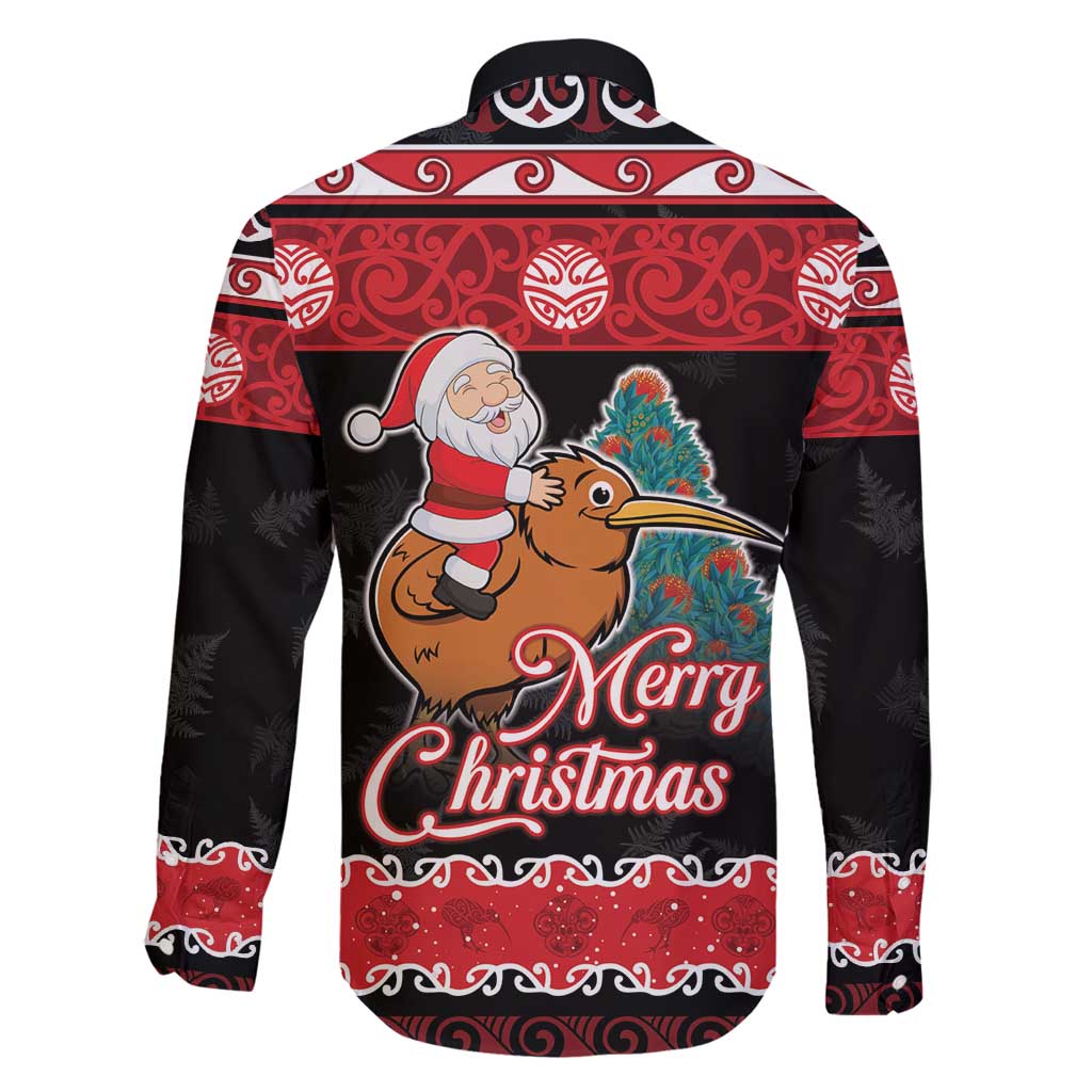 New Zealand Christmas Family Matching Off Shoulder Maxi Dress and Hawaiian Shirt Funny Santa Riding Kiwi Meri Kirihimete