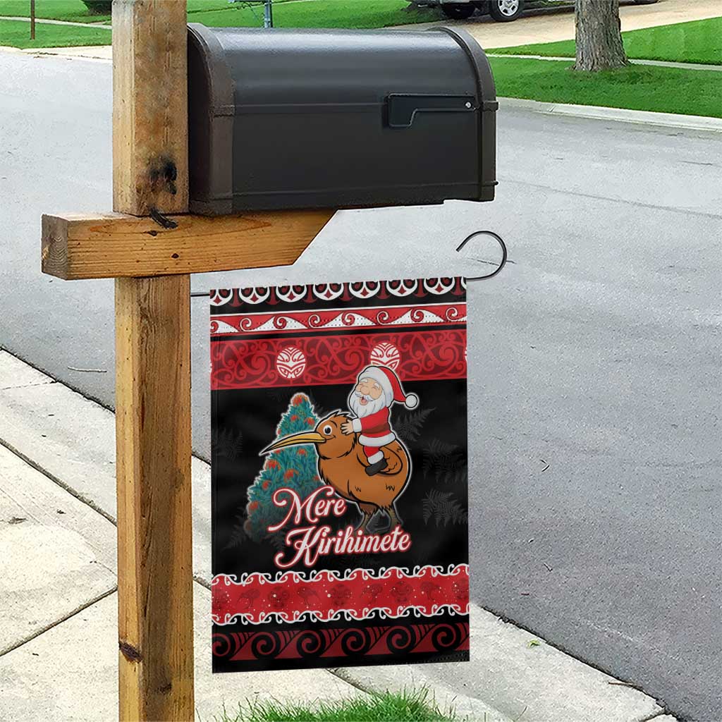 New Zealand Christmas Garden Flag Funny Santa Riding Kiwi Meri Kirihimete
