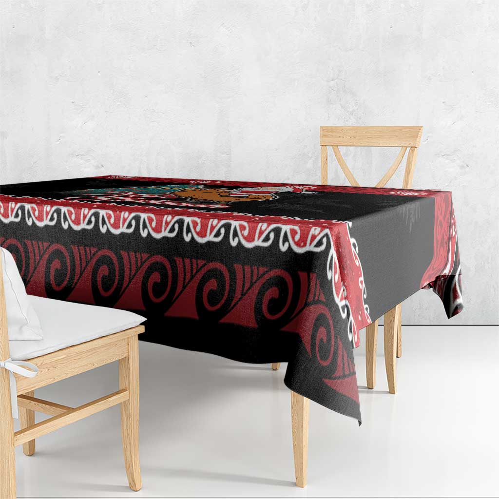 New Zealand Christmas Tablecloth Funny Santa Riding Kiwi Meri Kirihimete LT05 - Polynesian Pride