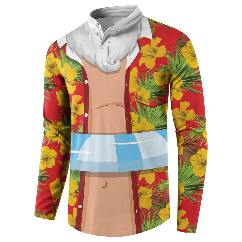 Polynesia Santa Claus Costume Button Sweatshirt Tropical Vibe