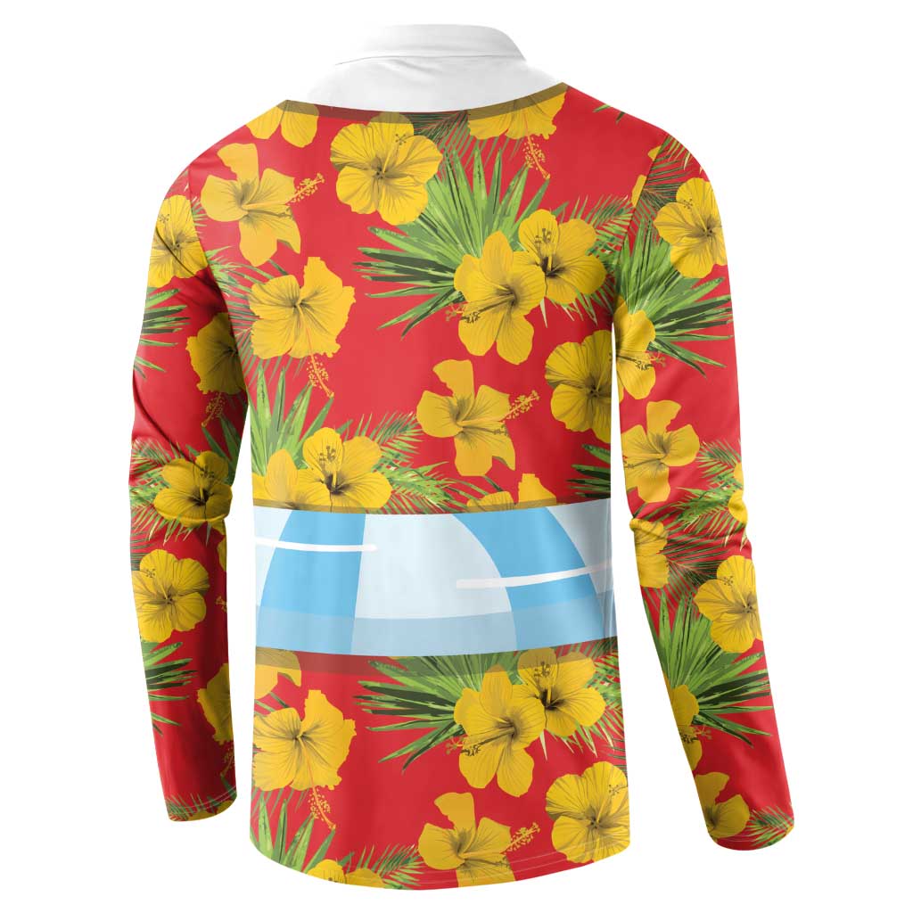 Polynesia Santa Claus Costume Button Sweatshirt Tropical Vibe