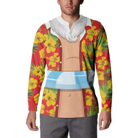 Polynesia Santa Claus Costume Button Sweatshirt Tropical Vibe