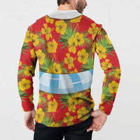 Polynesia Santa Claus Costume Button Sweatshirt Tropical Vibe