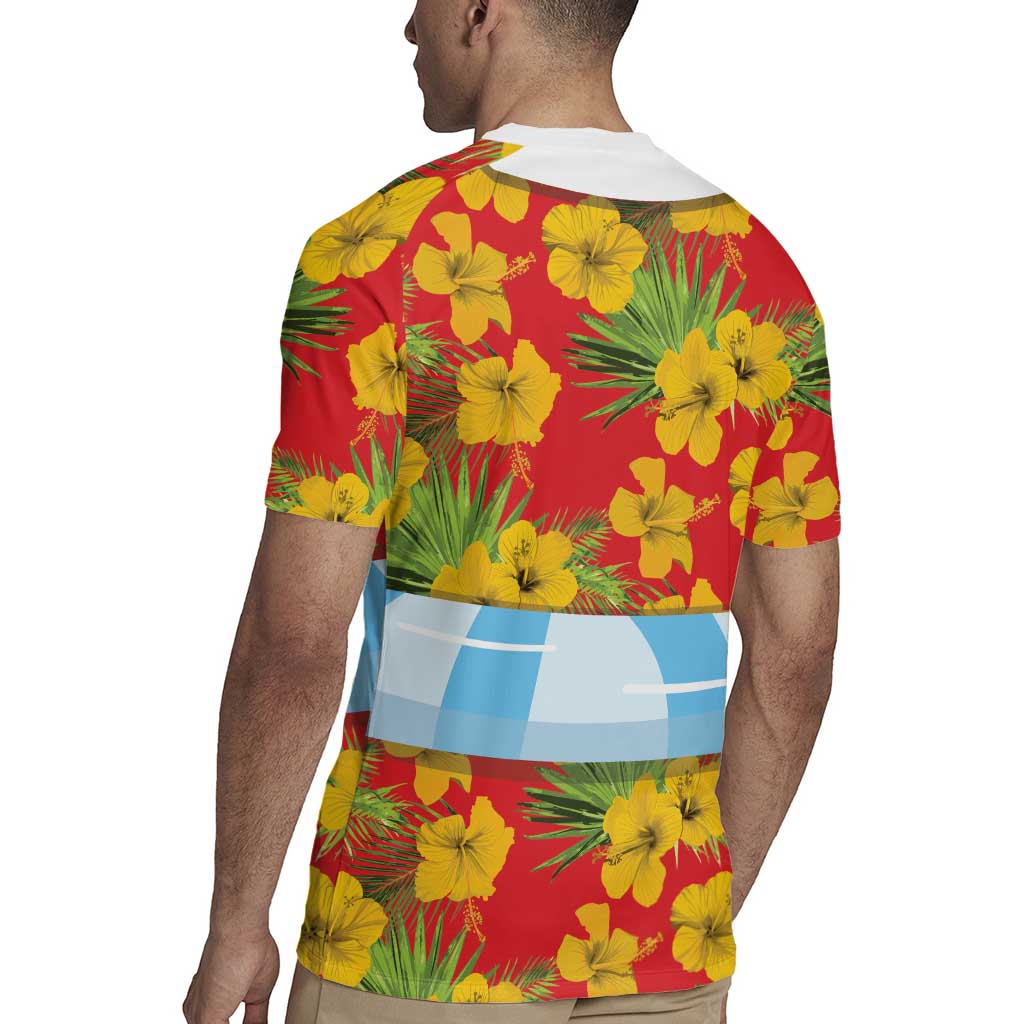 Polynesia Santa Claus Costume Rugby Jersey Tropical Vibe