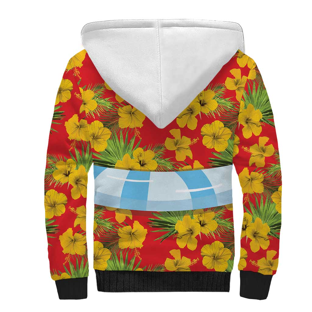 Polynesia Santa Claus Costume Sherpa Hoodie Tropical Vibe
